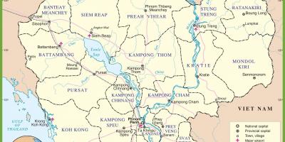 Карта Камбоджа палітычныя